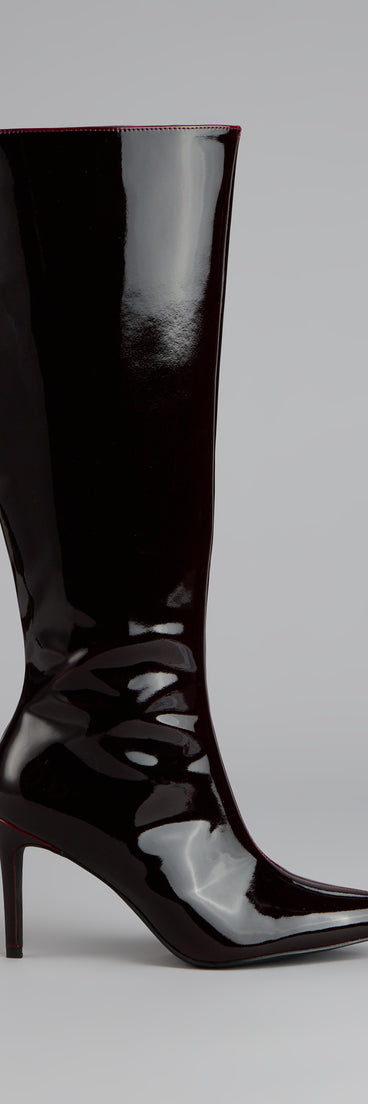 Gloss Effect Patent Stiletto Boots