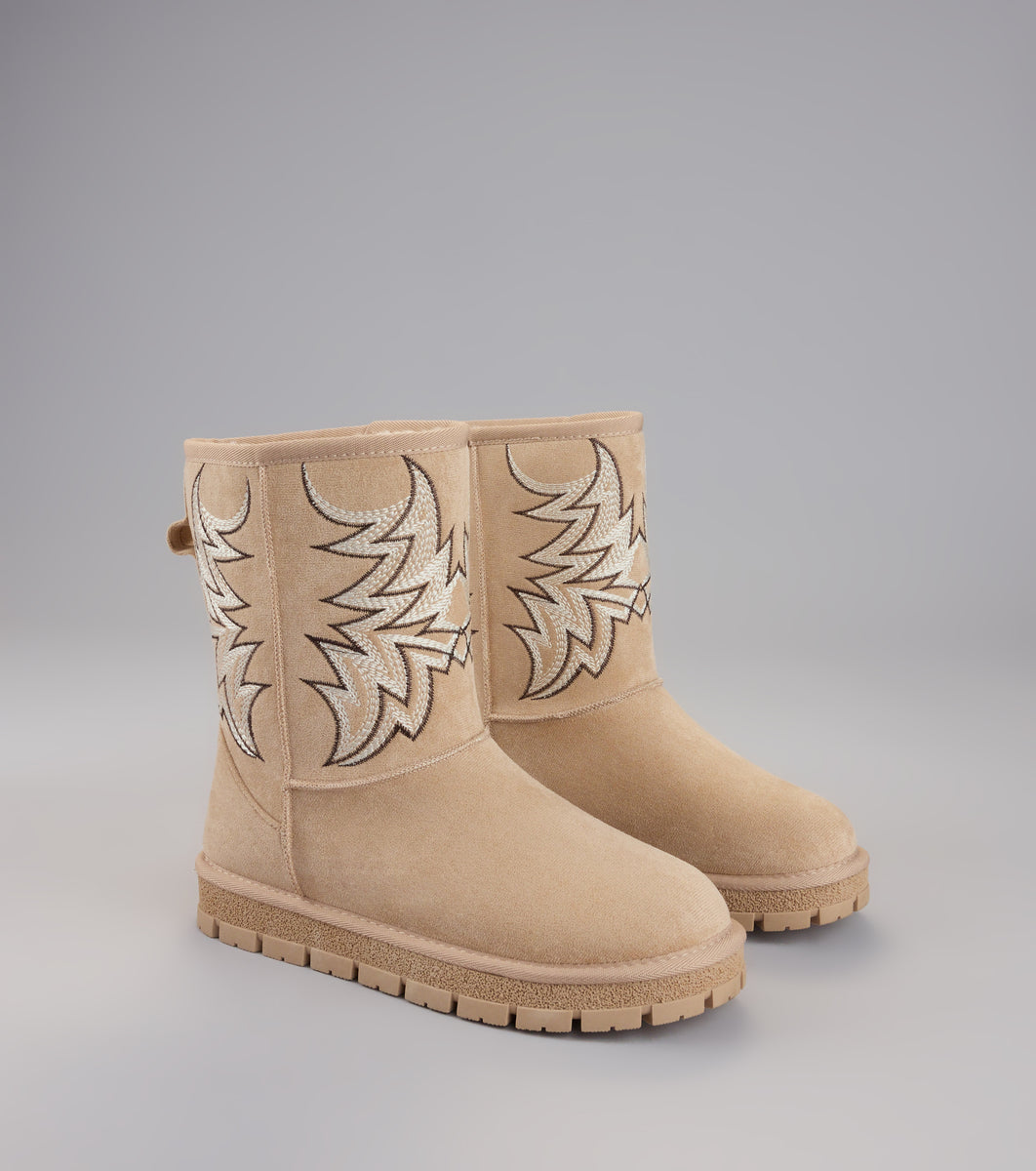 Western Chill Embroidered Suede Boots & Windsor