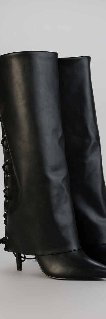 Point Taken Lace-Up Stiletto Boots