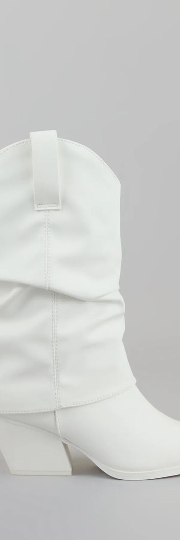 Cowgirl Off Duty Fold Over Western Boots