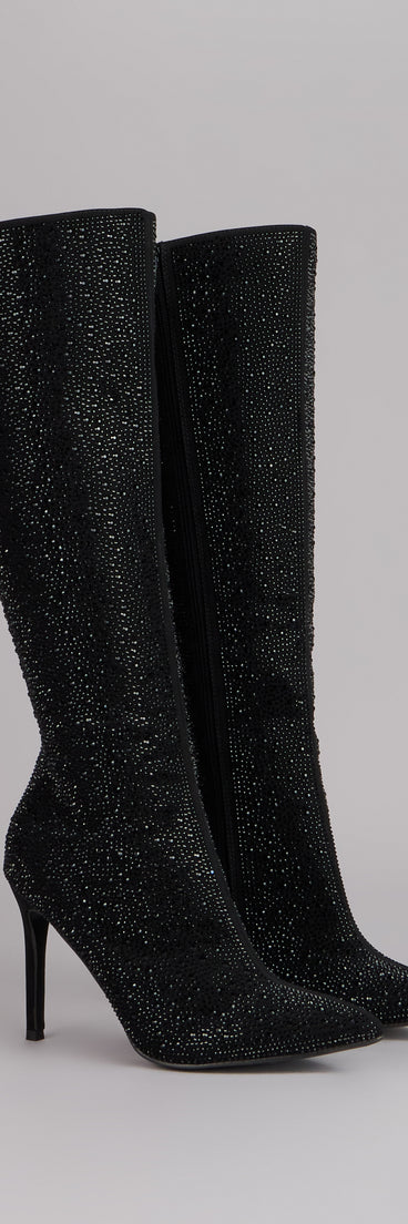 After Hours Shine Rhinestone Stiletto Boots