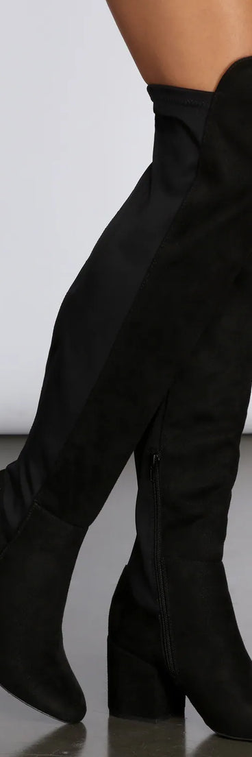 50/50 Block Heel Over The Knee Boots