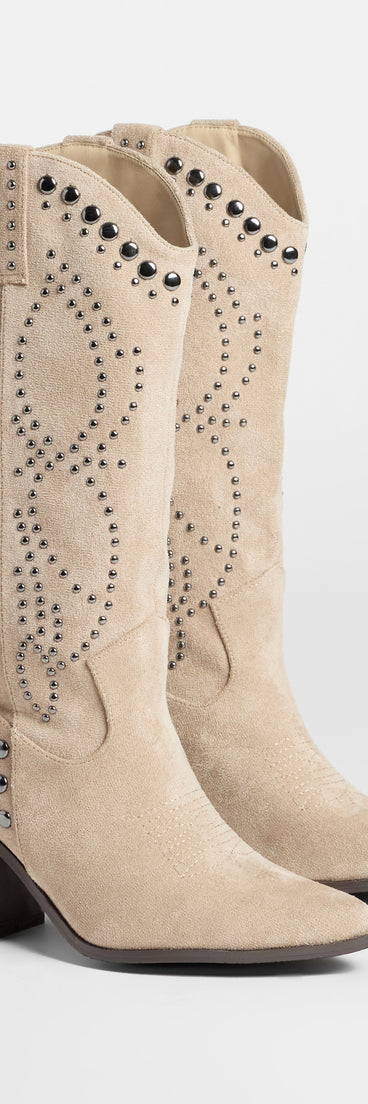 Moving Along Studded Cowboy Boots