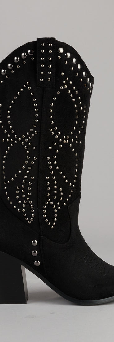 Moving Along Studded Cowboy Boots