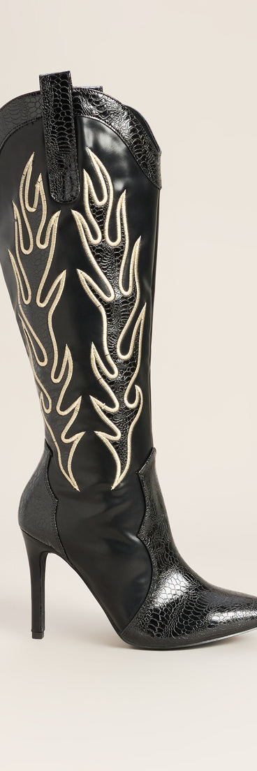 Front Row Flame Western Stiletto Boots