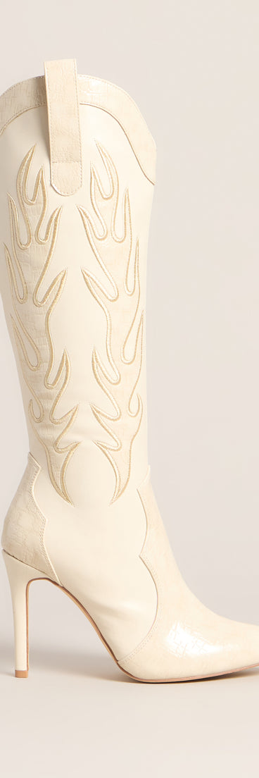 Rodeo Ready Western Flame Knee High Boots