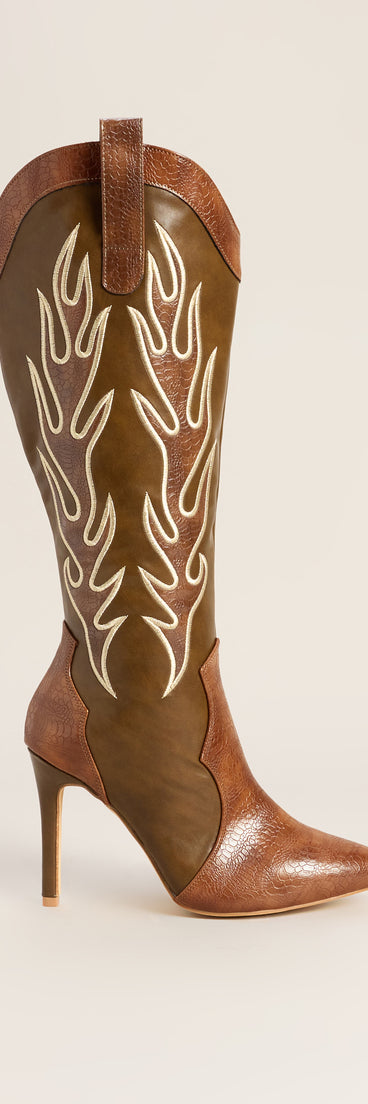 Front Row Flame Western Stiletto Boots