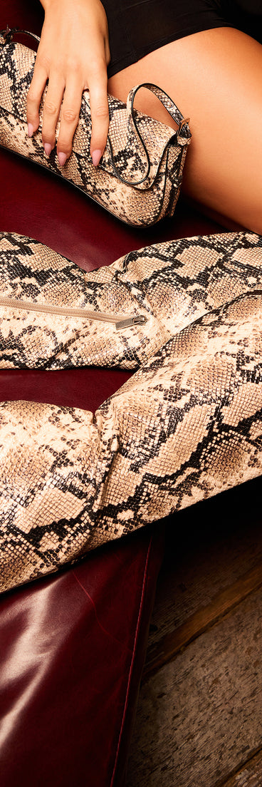 Wild Card Snake Print Knee High Boots