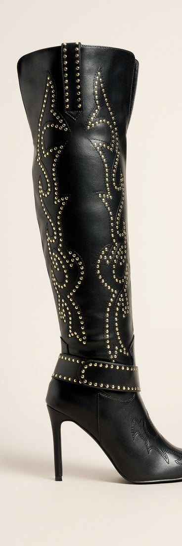 Rodeo Afterparty Studded Stiletto Boots