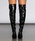 Patent Over The Knee Boots