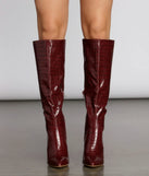 Make An Impression Croc Stiletto Boots