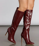 Make An Impression Croc Stiletto Boots