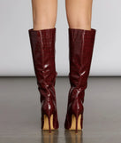 Make An Impression Croc Stiletto Boots
