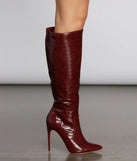 Make An Impression Croc Stiletto Boots