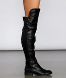 Thigh High Faux Leather Riding Boots