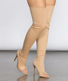 Thigh High Peep Toe Stiletto Boots