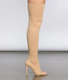 Thigh High Peep Toe Stiletto Boots