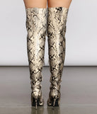 Doin' Damage Thigh High Snake Stiletto Boots