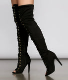 Bad Type Faux Suede Thigh High Boots