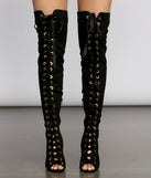 Bad Type Faux Suede Thigh High Boots