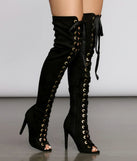 Bad Type Faux Suede Thigh High Boots