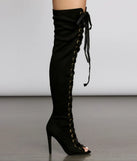 Bad Type Faux Suede Thigh High Boots