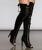 Bad Type Faux Suede Thigh High Boots
