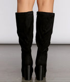 Platform Knee-High Faux Suede Boots