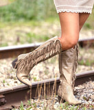 Scoot N' Boogey Fringe Tan Cowboy Boots