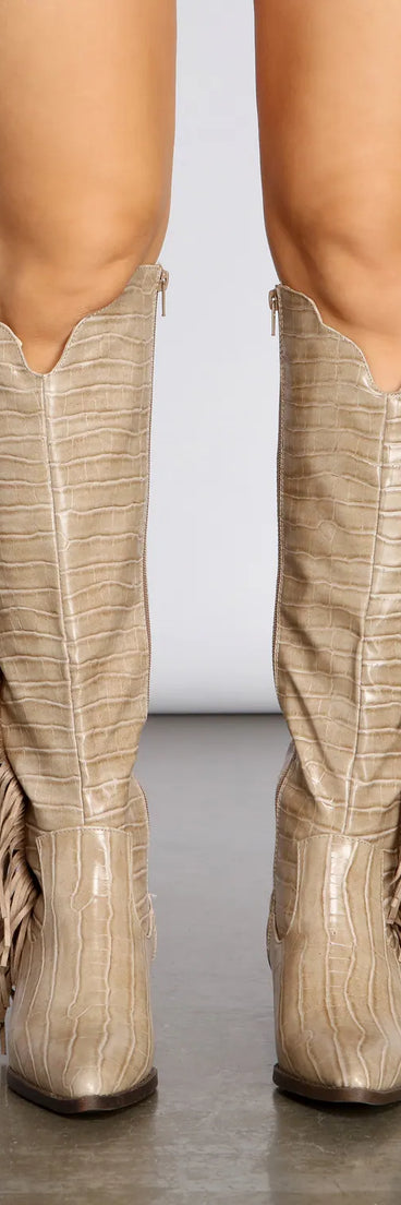 Scoot N' Boogey Fringe Tan Cowboy Boots