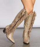 Scoot N' Boogey Fringe Tan Cowboy Boots