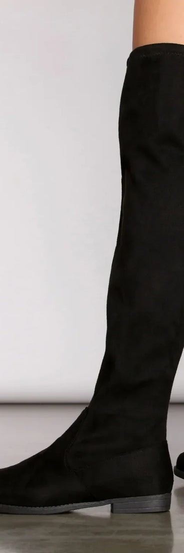 Simply Stylish Flat Over The Knee Boots