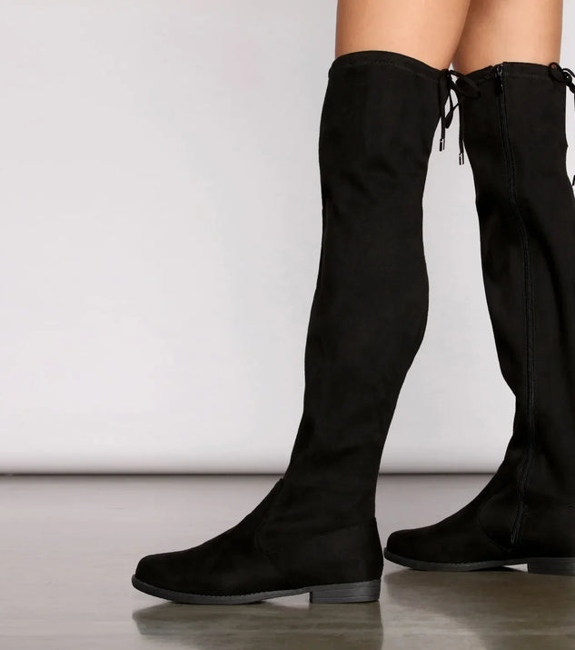 Simply Stylish Flat Over The Knee Boots