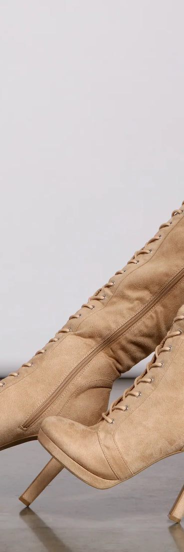 Faux Suede Over The Knee Stiletto Boots