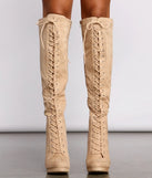 Faux Suede Over The Knee Stiletto Boots