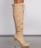 Faux Suede Over The Knee Stiletto Boots
