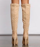 Faux Suede Over The Knee Stiletto Boots