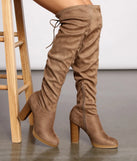 Over The Knee Stacked Block Heeled Boots