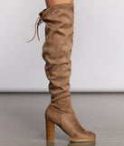 Over The Knee Stacked Block Heeled Boots