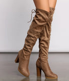 Over The Knee Stacked Block Heeled Boots
