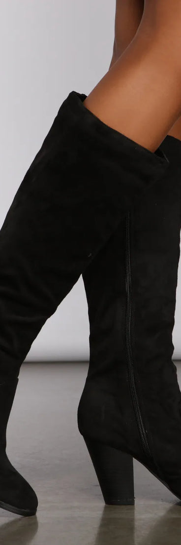 Stacked On Style Block Heel Boots