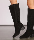 Faux Suede Below The Knee Boots