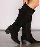 Faux Suede Below The Knee Boots