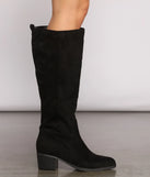 Faux Suede Below The Knee Boots
