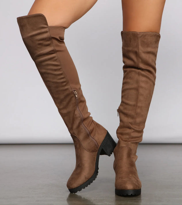 50/50 Over The Knee Lug Boots