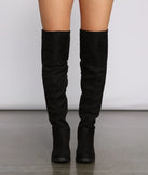 Faux Suede Over The Knee Lug Sole Boots