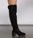 Faux Suede Over The Knee Lug Sole Boots
