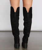 Faux Suede Over The Knee Lug Sole Boots