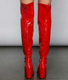 So Seductive Patent Leather Thigh-High Boots