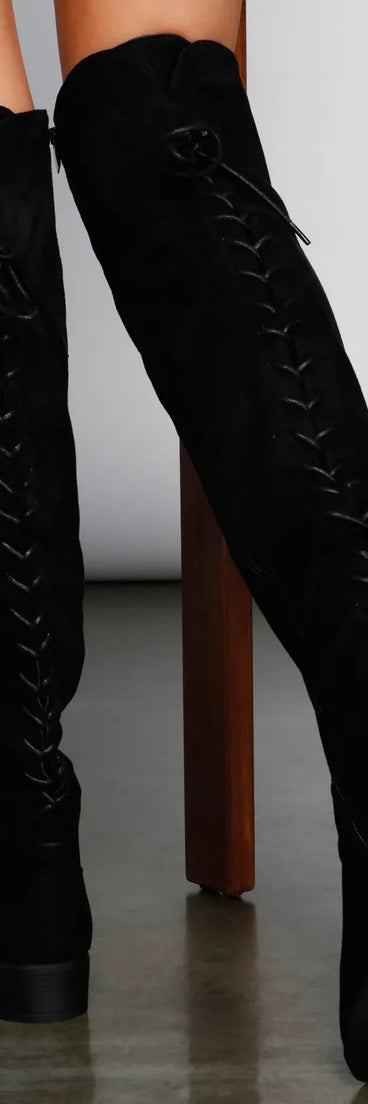 Walk It Out Faux Suede Lace Up Boots